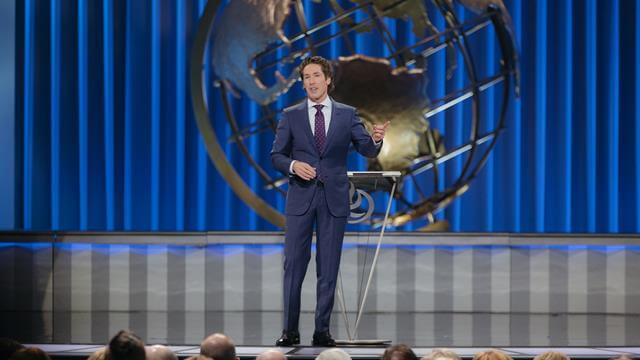 Joel Osteen speaking on Scared into Greatness at Lakewood Church